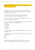 ACSA NCSO Exam Prep Exam Questions with  100&percnt; Correct Answers