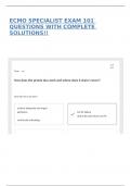 ECMO SPECIALIST EXAM 101 QUESTIONS WITH COMPLETE SOLUTIONS&excl;&excl;