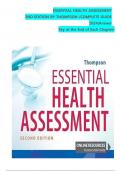 TEST BANK ESSENTIAL HEALTH ASSESSMENT 2nd edition&comma; Janice Thompson 2023&sol;2024&lbrace;chapter1-24&rcub;