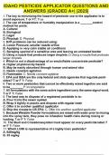 IDAHO PESTICIDE APPLICATOR QUESTIONS AND ANSWERS &vert;GRADED A&plus;&vert; &vert;2025&vert;