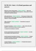 NUTR 331 Units 1-15 &lpar;Final&rpar; questions and answers