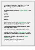 Athabasca University Nutrition 331 Final Exam Prep questions with answers
