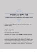 FITZGERALD EXAM 2025 WITH GUARANTEED ACCURATE ANSWERS &vert;VERIFIED