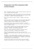Progressive Care RN A Questions With Correct Answers