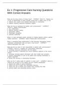 Ex 1&colon; Progressive Care Nursing Questions With Correct Answers
