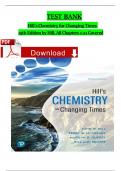 Test Bank Hill's Chemistry for Changing Times 15th Edition &lpar; John Hill&rpar;&comma; All Chapter 1 - 21 Complete Latest Newest Version Instant Download as a PDF