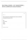 HA FINAL EXAM &vert; 137 QUESTIONS &vert; WITH COMPLETE SOLUTIONS&excl;&excl;