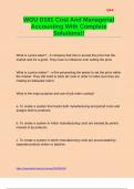 WGU D101 Cost And Managerial Accounting With Complete Solutions&excl;&excl;