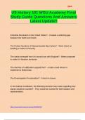 US History 101 WGU Academy Final Study Guide Questions And Answers Latest Update&excl;&excl;