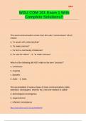 WGU COM 101 Exam 1 With Complete Solutions&excl;&excl;