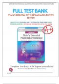 Test Bank for Stahl's Essential Psychopharmacology- Neuroscientific Basis and Practical Applications 5th Edition &lpar;Cambridge University Press&comma; 2021&rpar;&comma; Isbn no&semi; 9781108838573&comma; all 14 Chapters Covered &lpar;NEWEST 2025&rpar;