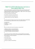 NR667 CEA FNP Verified Questions And Answers With Updated Study Tests