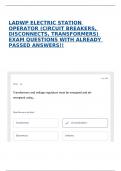 LADWP ELECTRIC STATION OPERATOR &lpar;CIRCUIT BREAKERS&comma; DISCONNECTS&comma; TRANSFORMERS&rpar; EXAM QUESTIONS WITH ALREADY PASSED ANSWERS&excl;&excl;