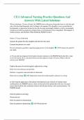 CEA Advanced Nursing Practice Questions And Answers With Latest Solutions