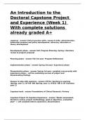 An Introduction to the Doctoral Capstone Project and Experience &lpar;Week 1&rpar; With complete solutions