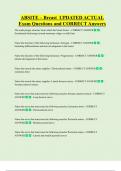 ABSITE  Bundled Exam Questions WITH  CORRECT Answers