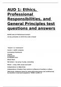 AUD 1 Ethics&comma; Professional Responsibilities&comma; and General Principles test questions and answers&period;