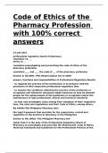 Code of Ethics of the Pharmacy Profession with 100- correct answers
