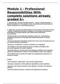 Module 1 - Professional Responsibilities With complete solutions already graded A&plus;