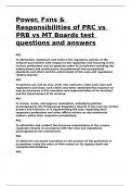 Power&comma; Fxns & Responsibilities of PRC vs PRB vs MT Boards test questions and answers&period;