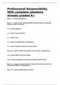 Professional Responsibility With complete solutions already graded A&plus;&period;