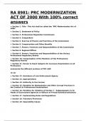 RA 8981 PRC MODERNIZATION ACT OF 2000 With 100- correct answers