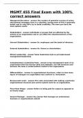 MGMT 455 Final Exam with 100- correct answers&period;