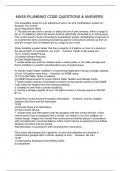 MASS PLUMBING CODE QUESTIONS & ANSWERS