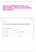 MN LDA LICENSURE EXAM &vert; 237 QUESTIONS &vert; WITH ALL ACCURATE SOLUTIONS&excl;&excl;