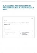 DLA RECORDS AND INFORMATION MANAGEMENT EXAM 2025 QUIZZES & ANS&excl;&excl;