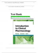 TEST BANK- INTRODUCTION TO CLINICAL PHARMACOLOGY 10TH EDITION 2024 &sol; WITH RATIONALES&sol; By Constance Visovsky&comma; Cheryl Zambroski&comma; Shirley Hosler&sol; LATEST UPDATE
