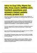 Intro to Expl Sfty Mgmt for Sfty Pros &lpar;Cert&rpar; &lpar;AMMO 107&rpar; Content questions and answers