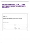 DENTURIST BOARD EXAM LATEST 2025 QUESTIONS WITH COMPLETE ANSWERS&excl;&excl;