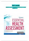 TEST BANK For Essential Health Assessment 2nd Edition By Thompson  edition