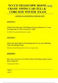  NCCCO TELESCOPIC BOOM CRANE- SWING CAB &lpar;TLL&rpar; & CORE SITE WINTER  EXAM QUESTIONS AND ANSWERS 2025