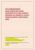   CDT COMPREHENSIVE EXAM &comma;BRAND NEW EXAM QUESTIONS WITH 100&percnt; CORRECT ANSWERS&comma; ALL GRADED A&plus;&rsquo;LATEST PREMIUM EXPERT UPDATE&lpar;2025-2026&rpar;&period;
