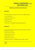  MOLD ASSESSOR TECHNICIAN QUESTIONS AND ANSWERS 2025