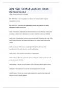 Test Bank for ASQ CQA Certification &ndash; Certified Quality Auditor Exam Preparation