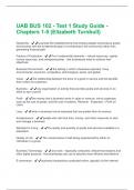 UAB BUS 102 - Test 1 Study Guide - Chapters 1-5 &lpar;Elizabeth Turnbull&rpar; Questions and Answers Latest Update 100&percnt; Correct