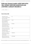 EOR exam Women's health LATEST 2025 WITH 350&plus; EXPERT CERTIFIED QUESTIONS AND ANSWERS I ALREADY GRADED A&plus;