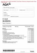 Actual 2024 AQA A-LEVEL BUSINESS 7132&sol;2 Paper 2 Business 2 Merged Question Paper  &plus; Mark Scheme