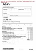 Actual 2024 AQA A-LEVEL CHEMISTRY 7405&sol;1 Paper 1 Merged Question Paper &plus; Mark  Scheme &plus; Inser