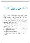 PROGRESSIVE CARE RN A QUESTIONS AND ANSWERS