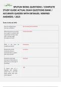 SPUTUM BOWL QUESTIONS &sol; COMPLETE STUDY GUIDE ACTUAL EXAM QUESTIONS BANK &sol; ACCURATE QUIZZES WITH DETAILED&comma; VERIFIED ANSWERS &sol; 2025