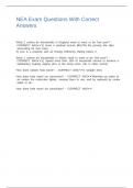 NEA Exam Questions With Correct Answers