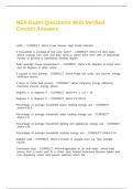 NEA Exam Questions With Verified Correct Answers