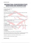 MICR290 FINAL EXAM REVIEW STUDY QUESTIONS AND ANSWERS 2025