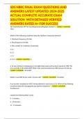 SDS NBRC FINAL EXAM QUESTIONS AND ANSWERS LATEST UPDATED 2024-2025 ACTUAL COMPLETE ACCURATE EXAM SOLUTION  WITH DETAILED VERIFIED ANSWERS RATED A&plus; FOR SUCCESS