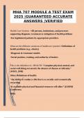 MHA 707 MODULE A TEST EXAM 2025 &vert;GUARANTEED ACCURATE ANSWERS &vert;VERIFIED