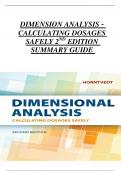 DIMENSION ANALYSIS &ndash; CALCULATING DOSAGES SAFELY 2ND EDITION SUMMARY GUIDE 